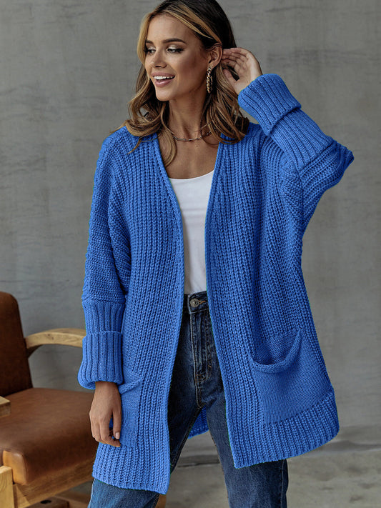 Women's Open Knit Cardigan in Blue