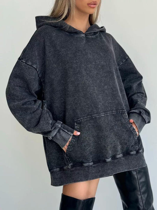 Women's Oversized Hoodie in Washed Black