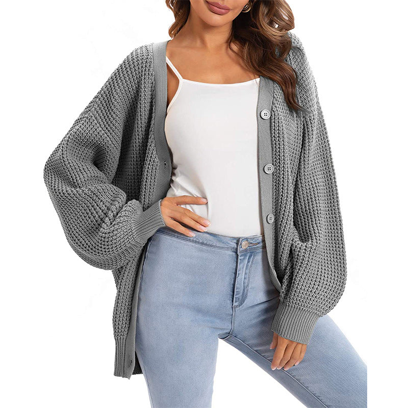 Women's Oversized Knit Cardigan in Grey