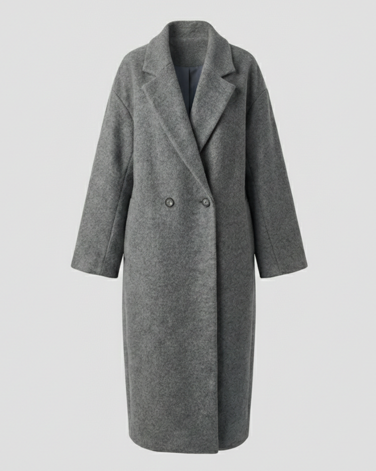 Women's Oversized Longline Coat in Grey