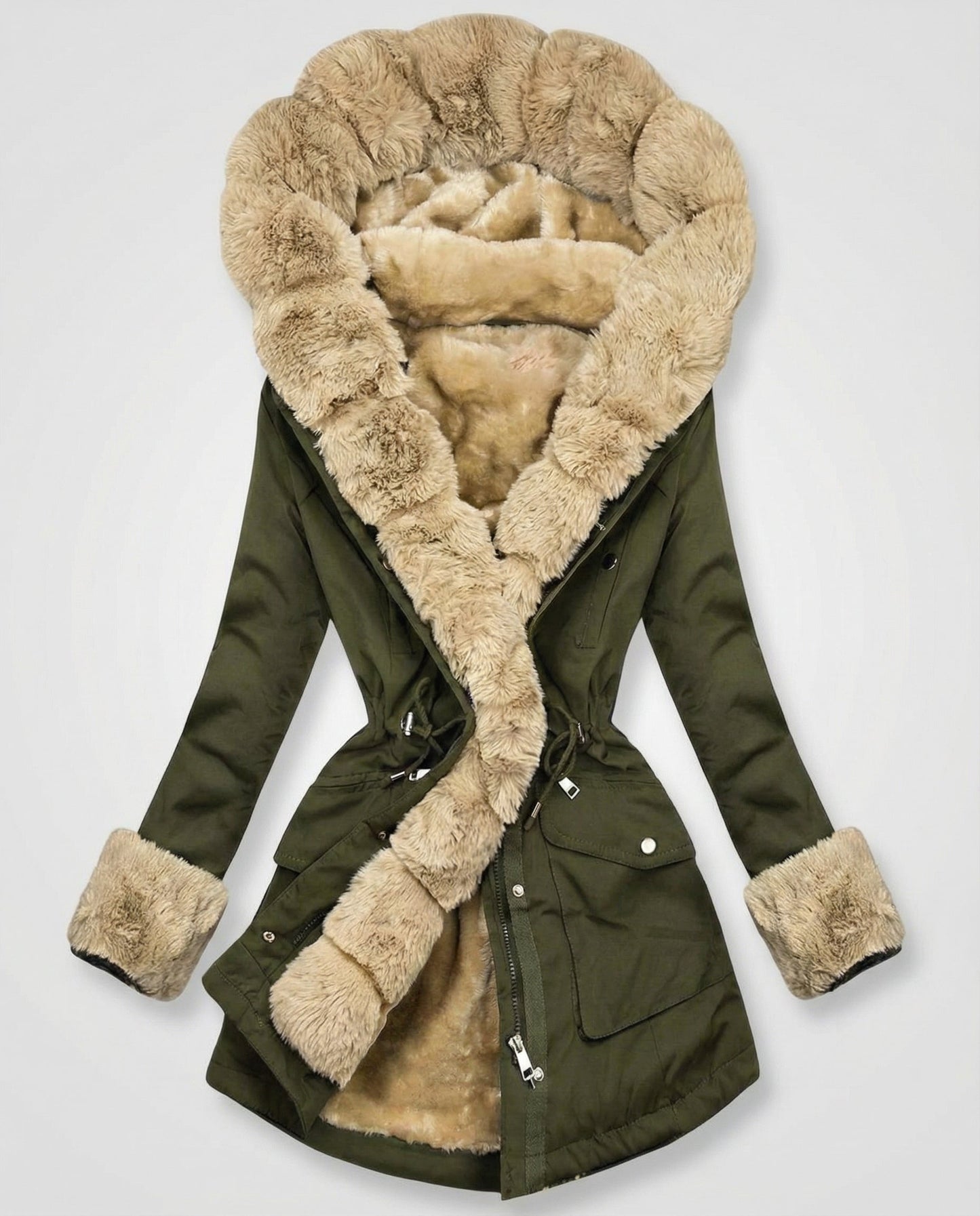 Women's Padded Winter Coat in Green