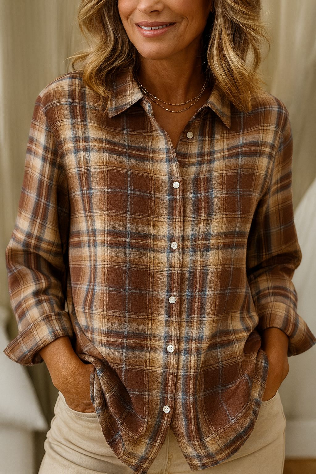 Women's plaid flannel shirt