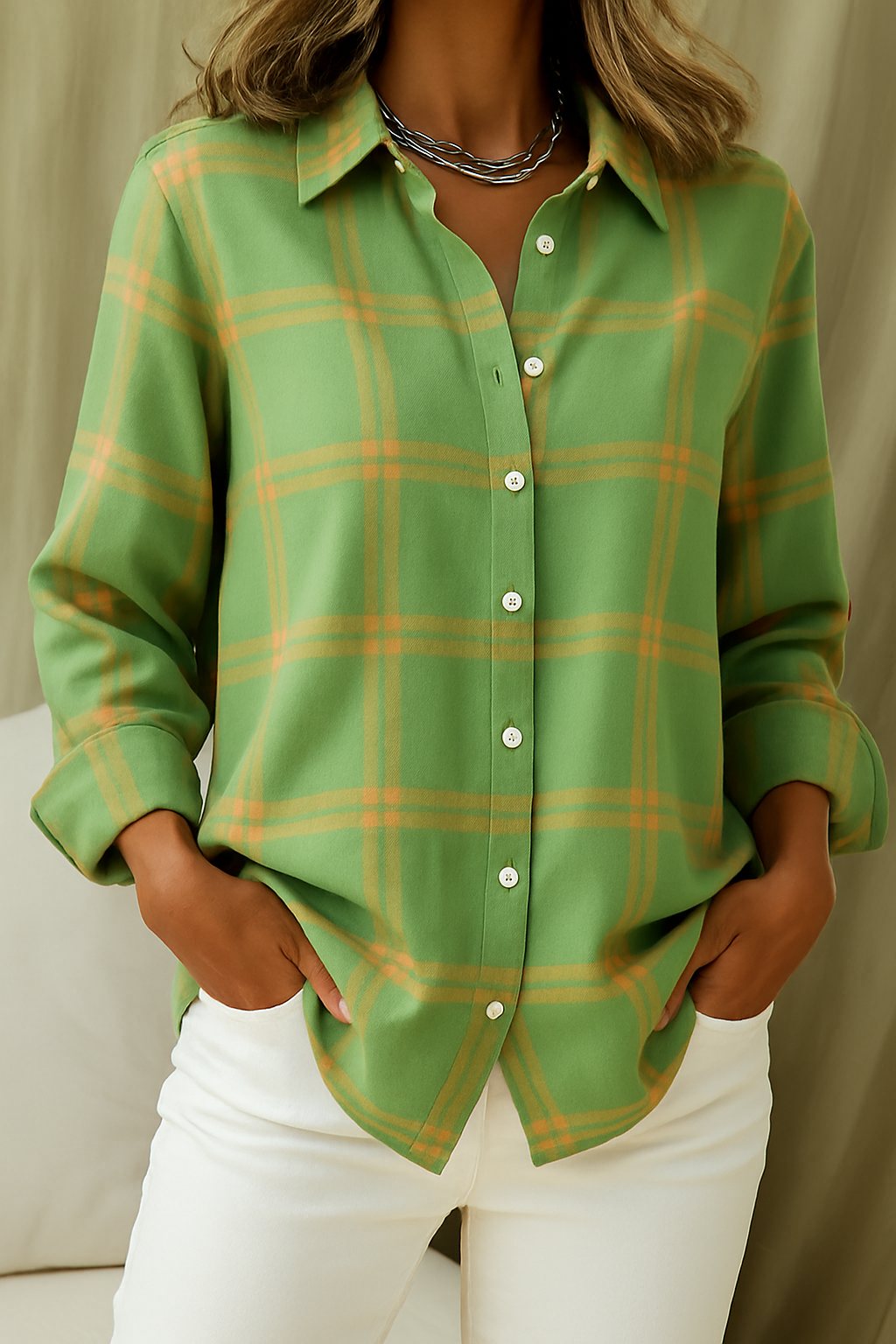 Women's plaid flannel shirt