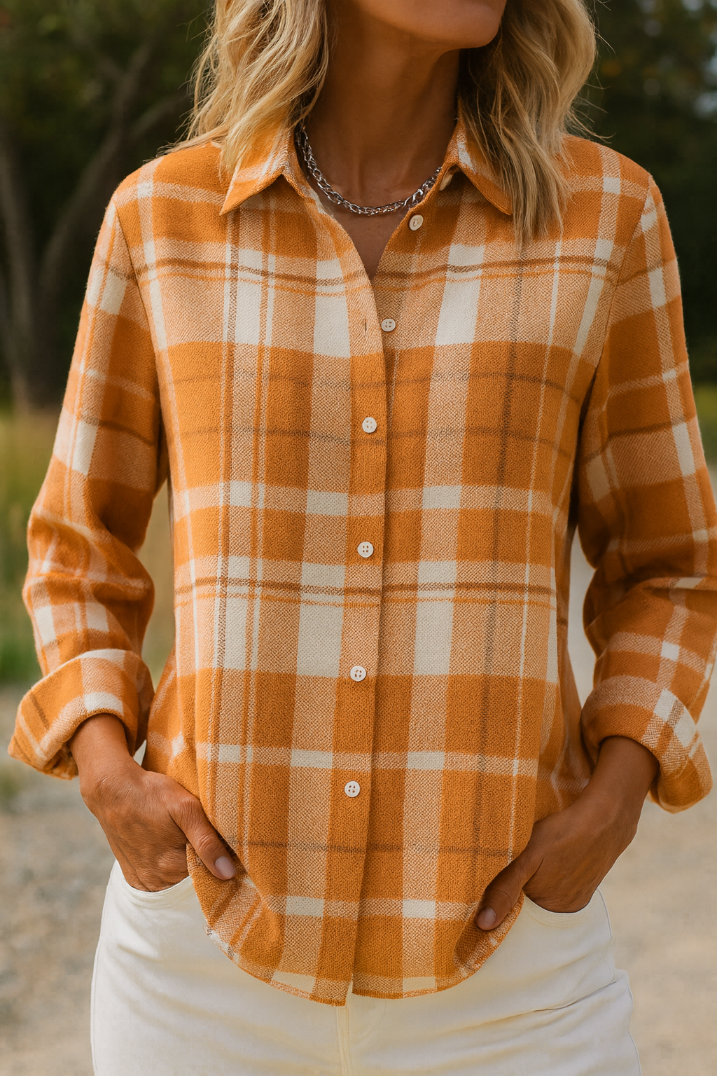Women's plaid flannel shirt