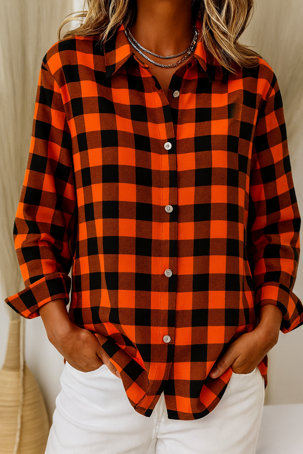Women's plaid flannel shirt
