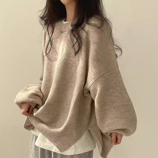 Women's Plush Oversized Sweater in Khaki