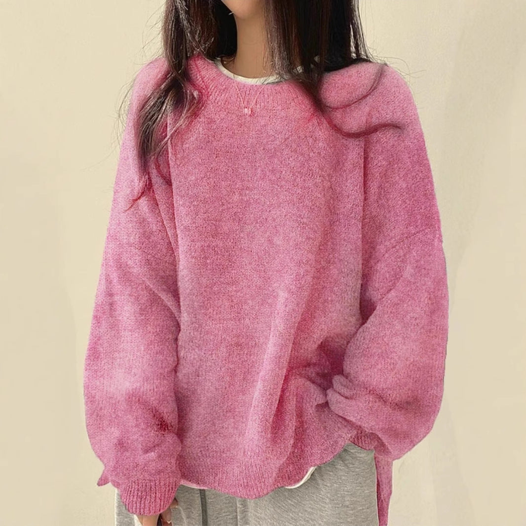 Women's Plush Oversized Sweater in Pink
