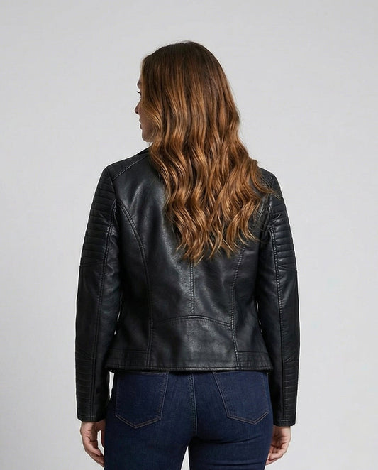 Women's Quilted Biker Jacket