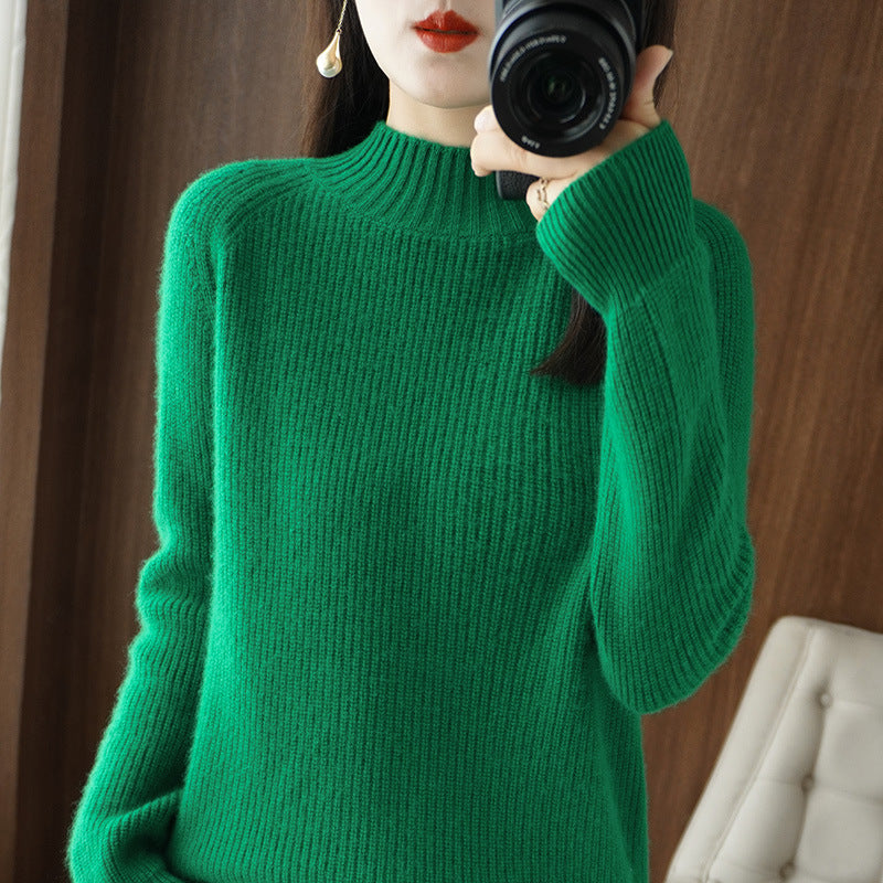 Women's Raglan Sleeve Mock Neck Sweater