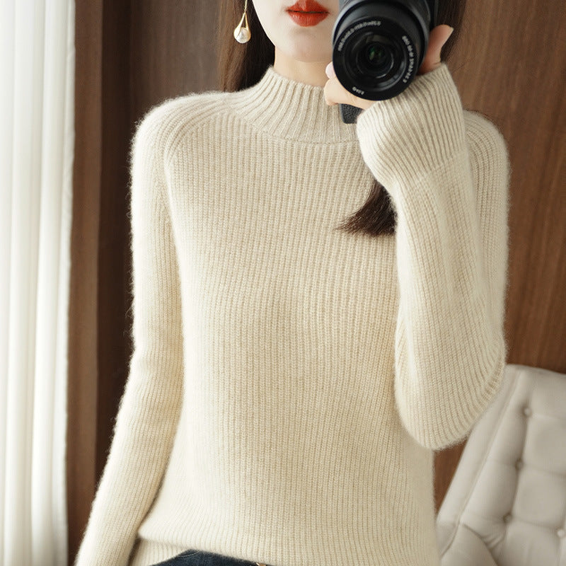 Women's Raglan Sleeve Mock Neck Sweater