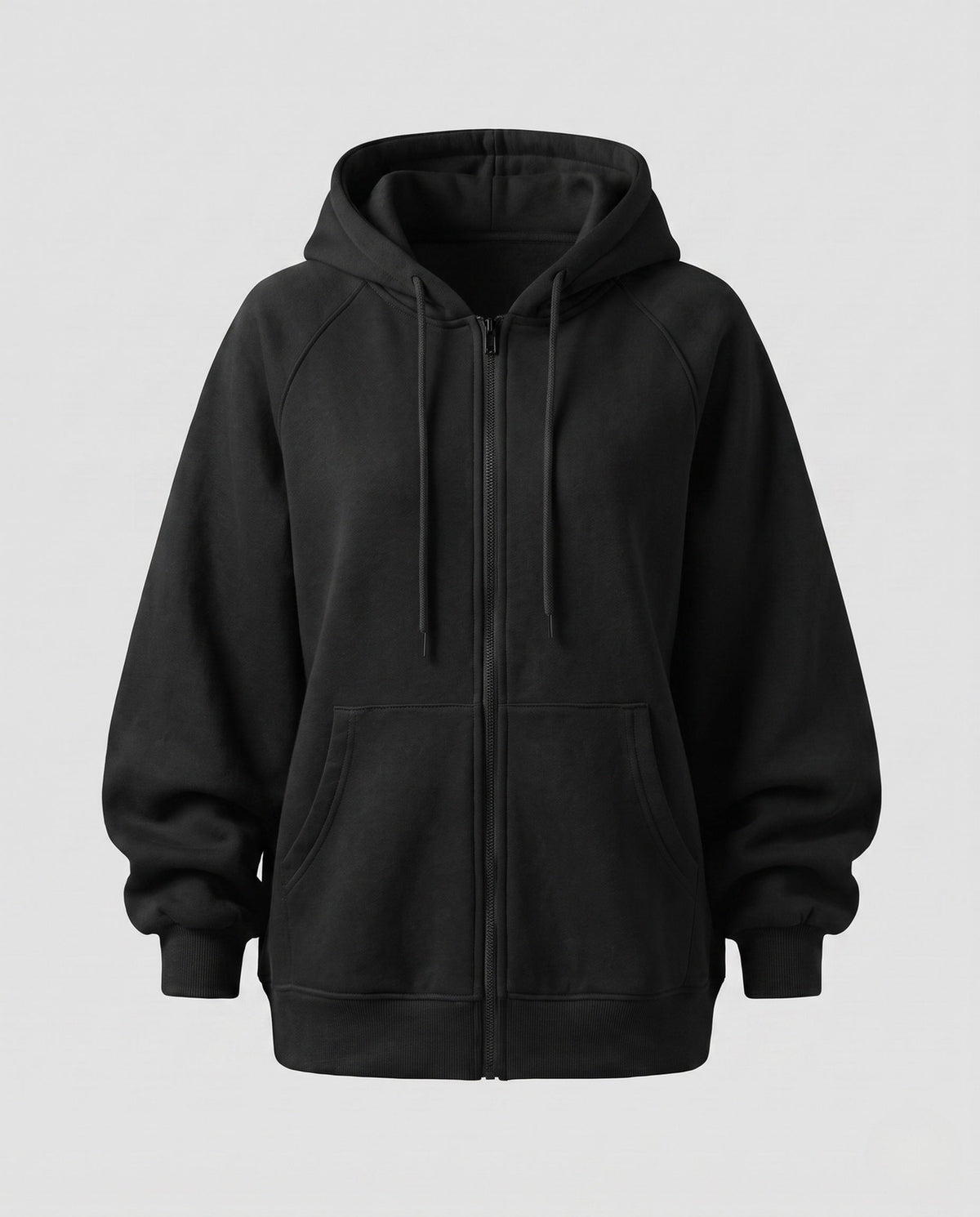 Women's Relaxed Zip Hoodie in Black