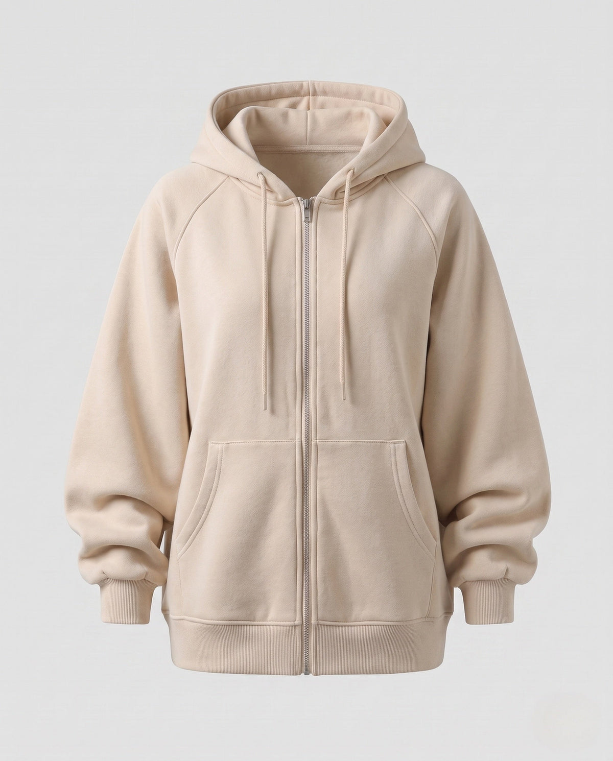 Women's Relaxed Zip Hoodie in Cream