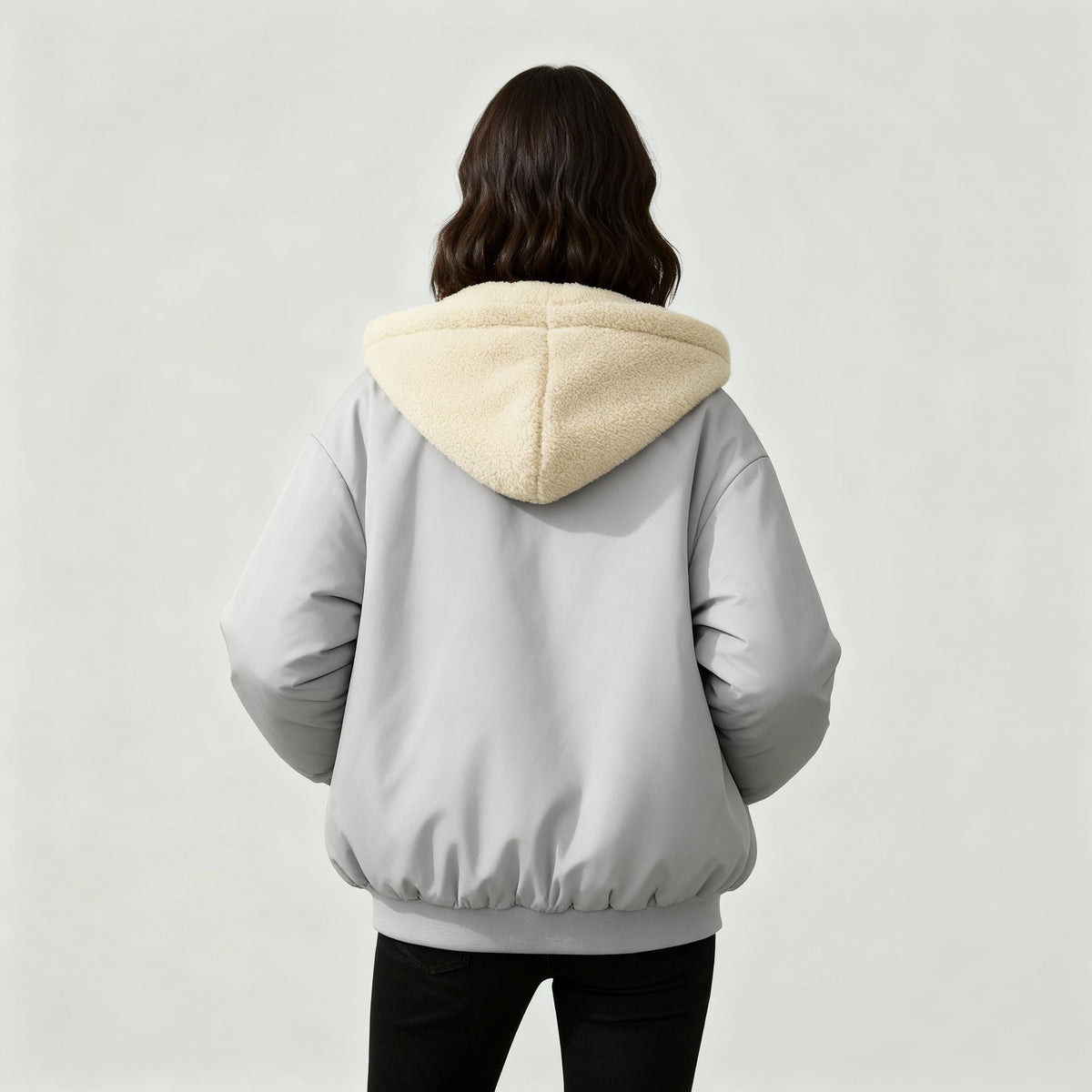 Women's Sherpa Hood Bomber Winter Jacket
