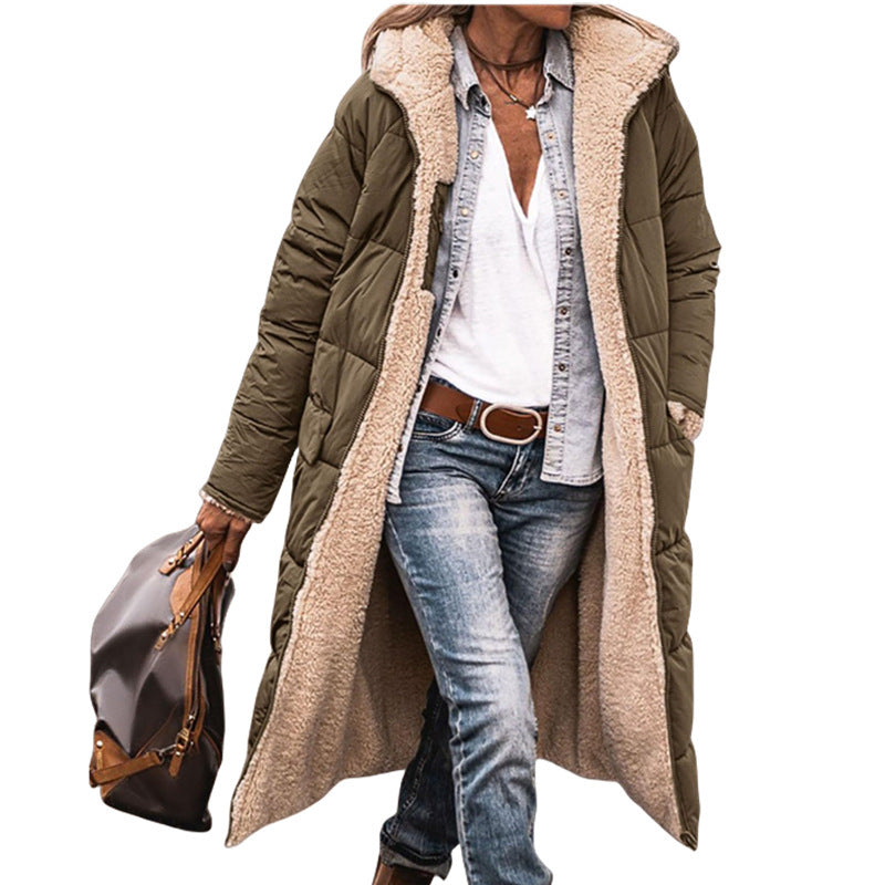 Women's Sherpa Lined Maxi Puffer Winter Jacket