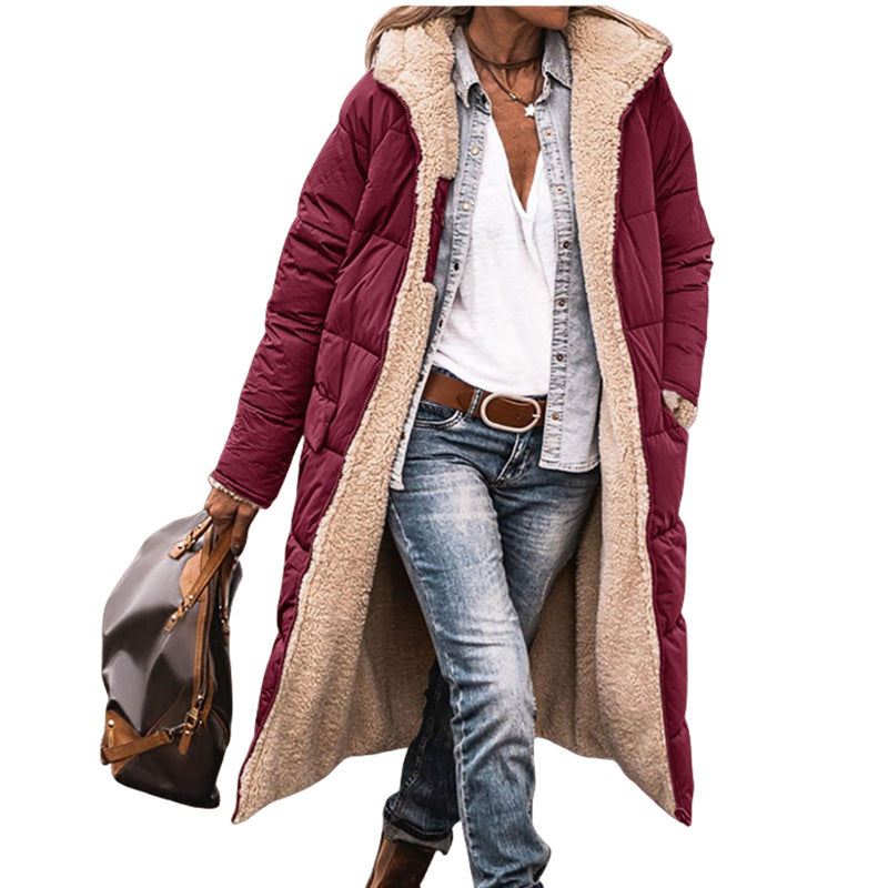 Women's Sherpa Lined Maxi Puffer Winter Jacket