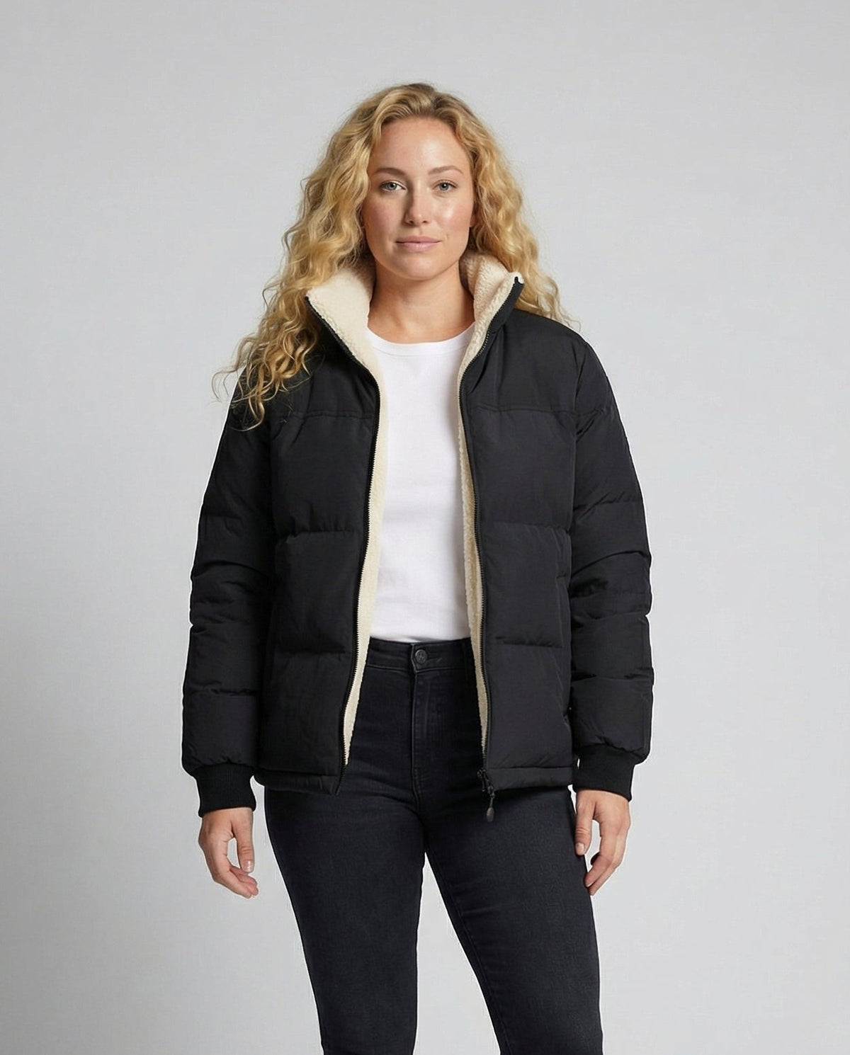 Women's Sherpa Lined Puffer Winter Jacket