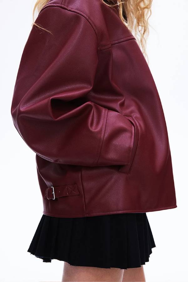 Women's Shirt Style Faux Leather Jacket