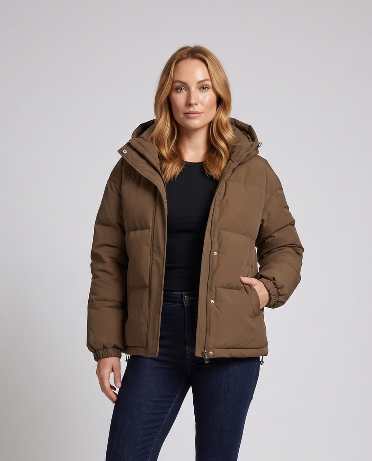 Women's Short Hooded Puffer Winter Jacket