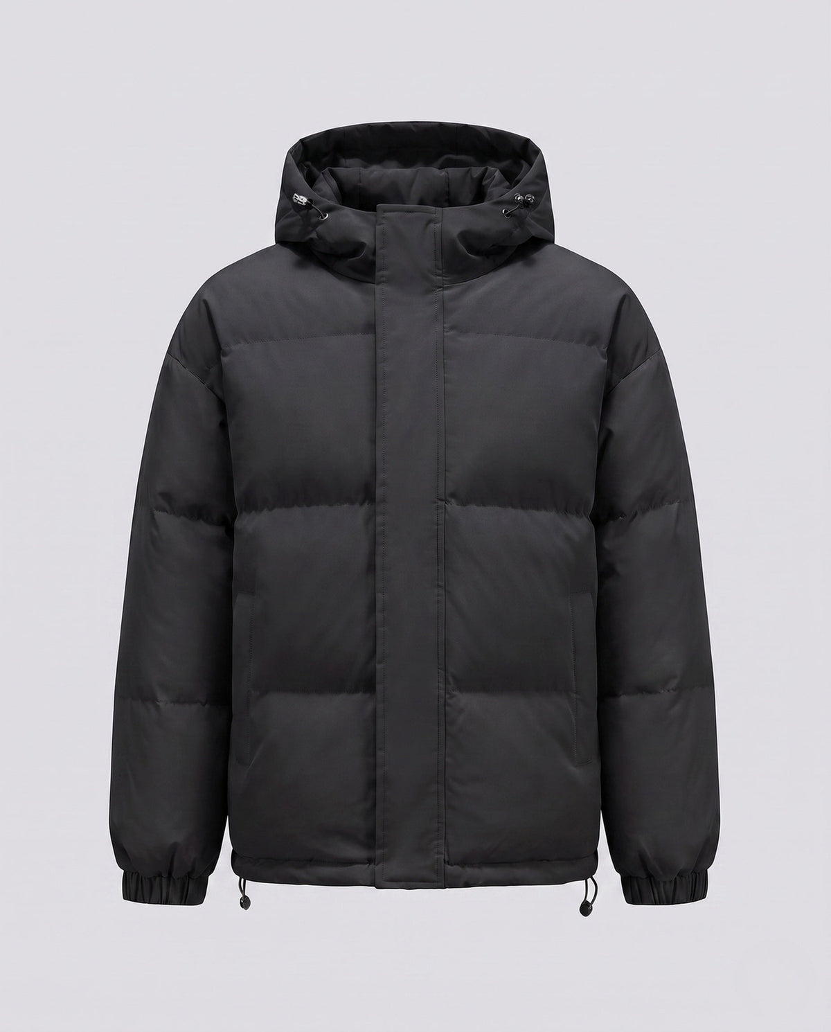 Women's Short Hooded Puffer Winter Jacket in Black