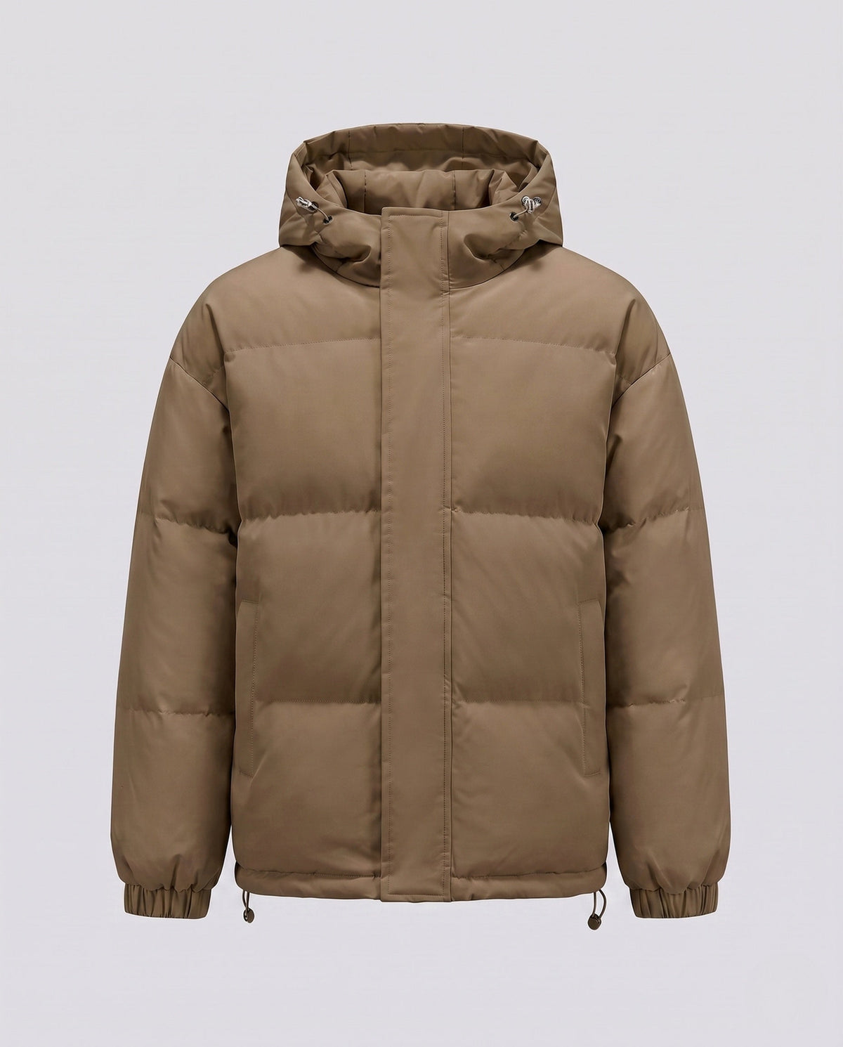 Women's Short Hooded Puffer Winter Jacket in Brown