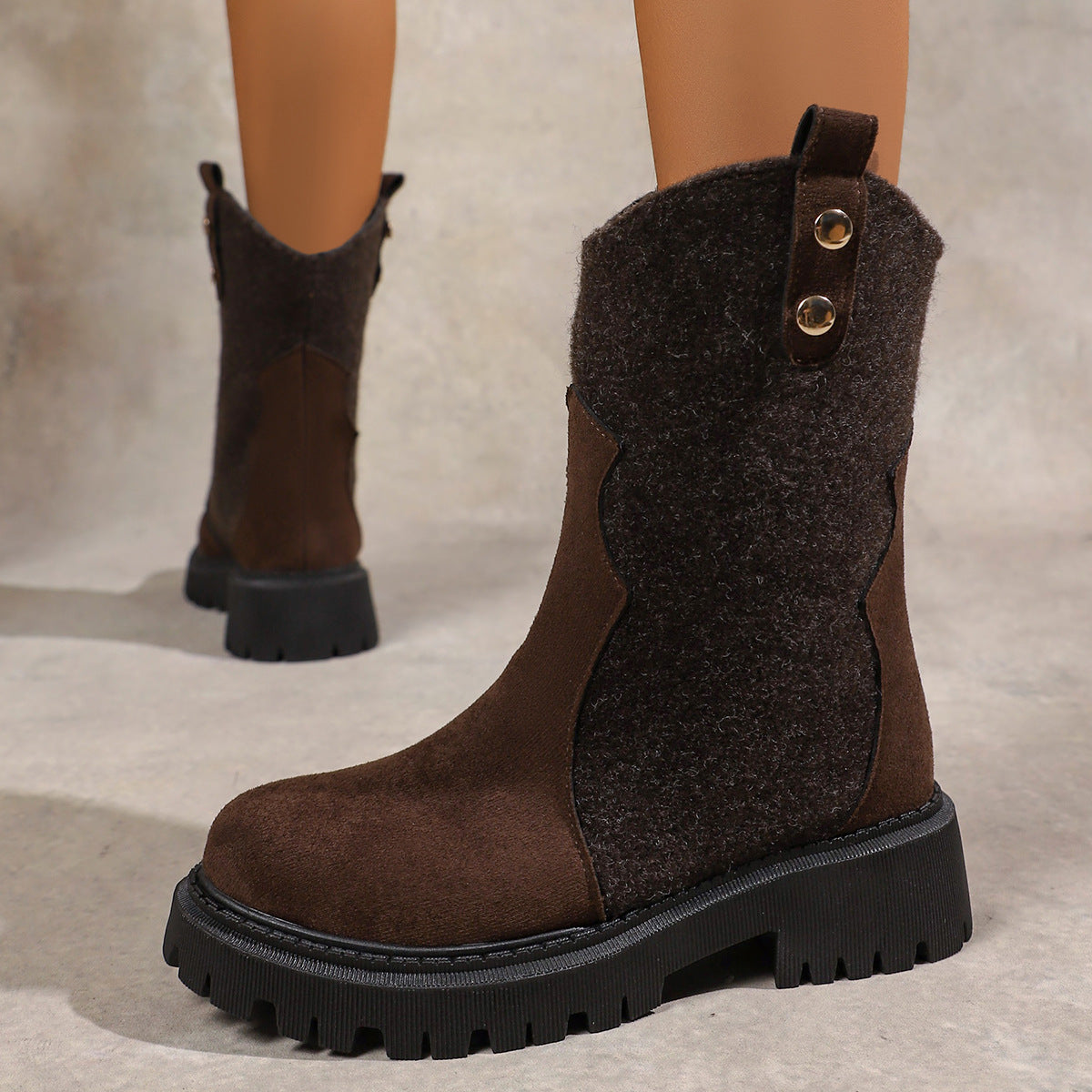 Women's Slouch Ankle Boots in Coffee