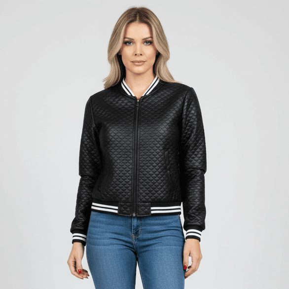 Women's Sporty Zip Up Bomber Jacket