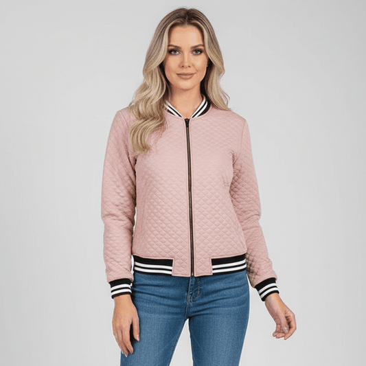 Women's Sporty Zip Up Bomber Jacket