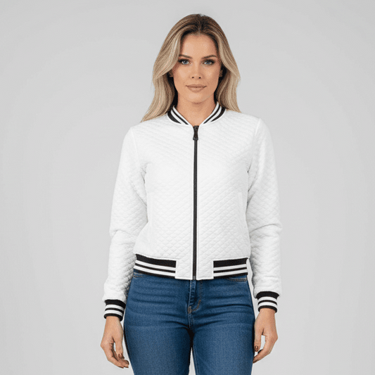 Women's Sporty Zip Up Bomber Jacket