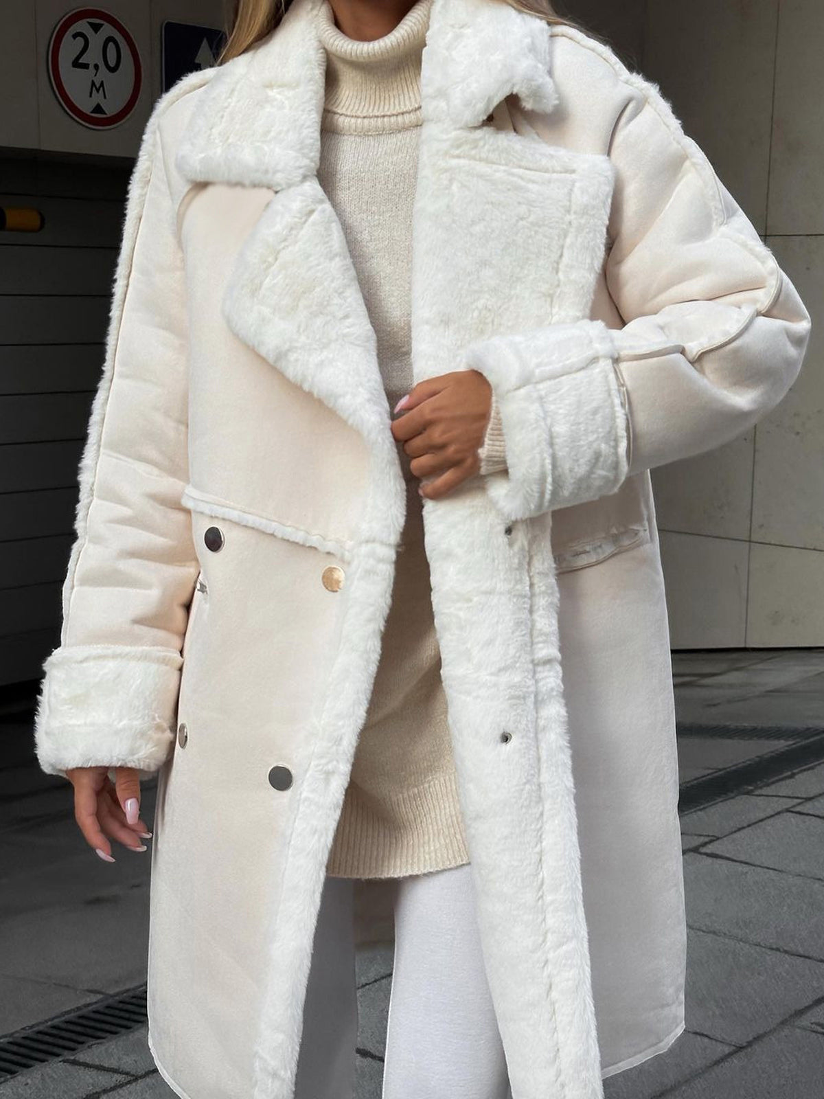 Women's Suede Shearling Coat