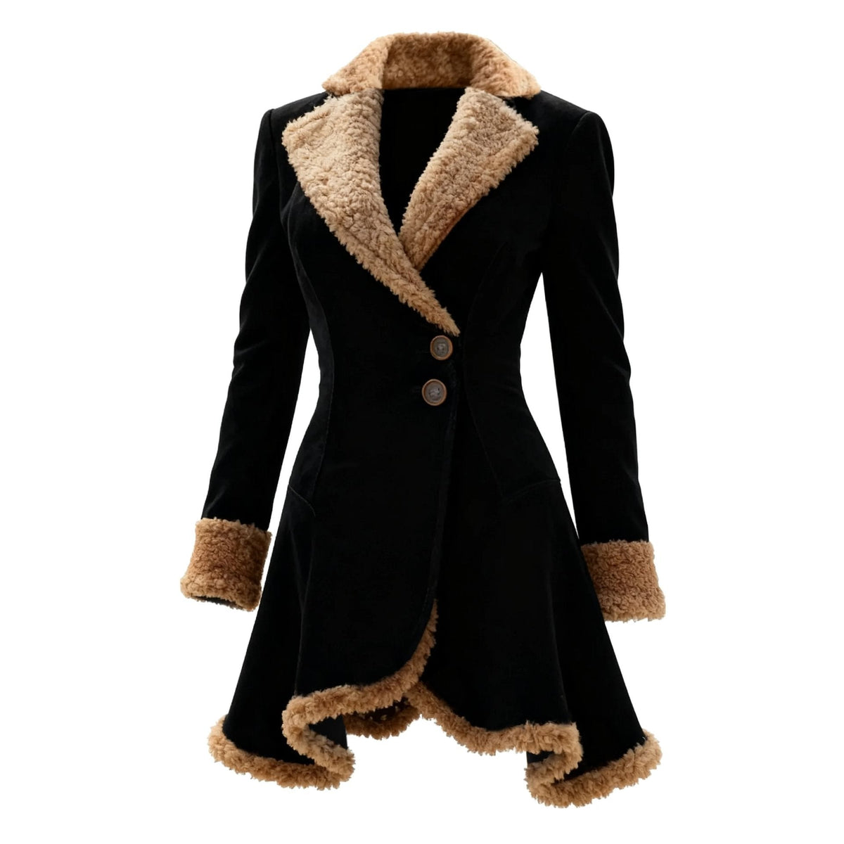 Women's Tailored Flared Coat in Black