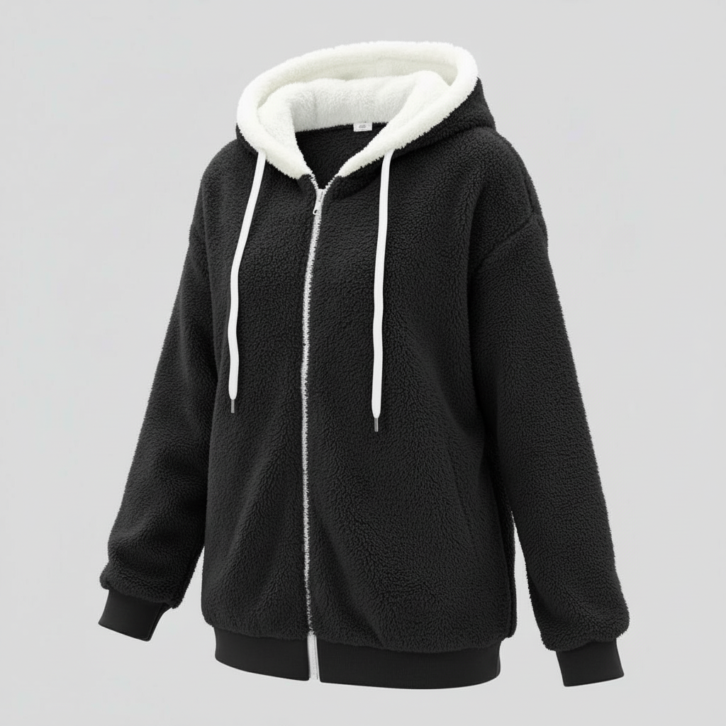 Women's Teddy Hoodie in Black