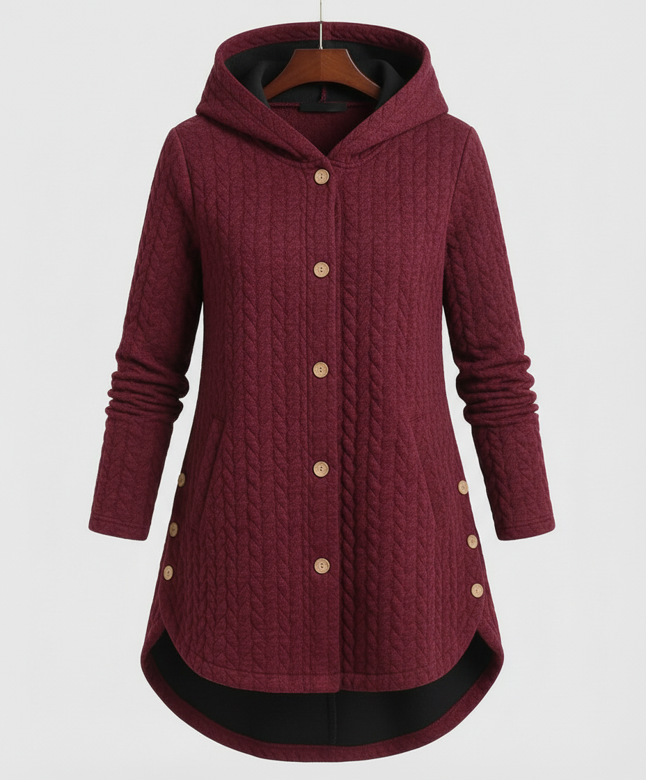 Women's Textured Hooded Winter Jacket