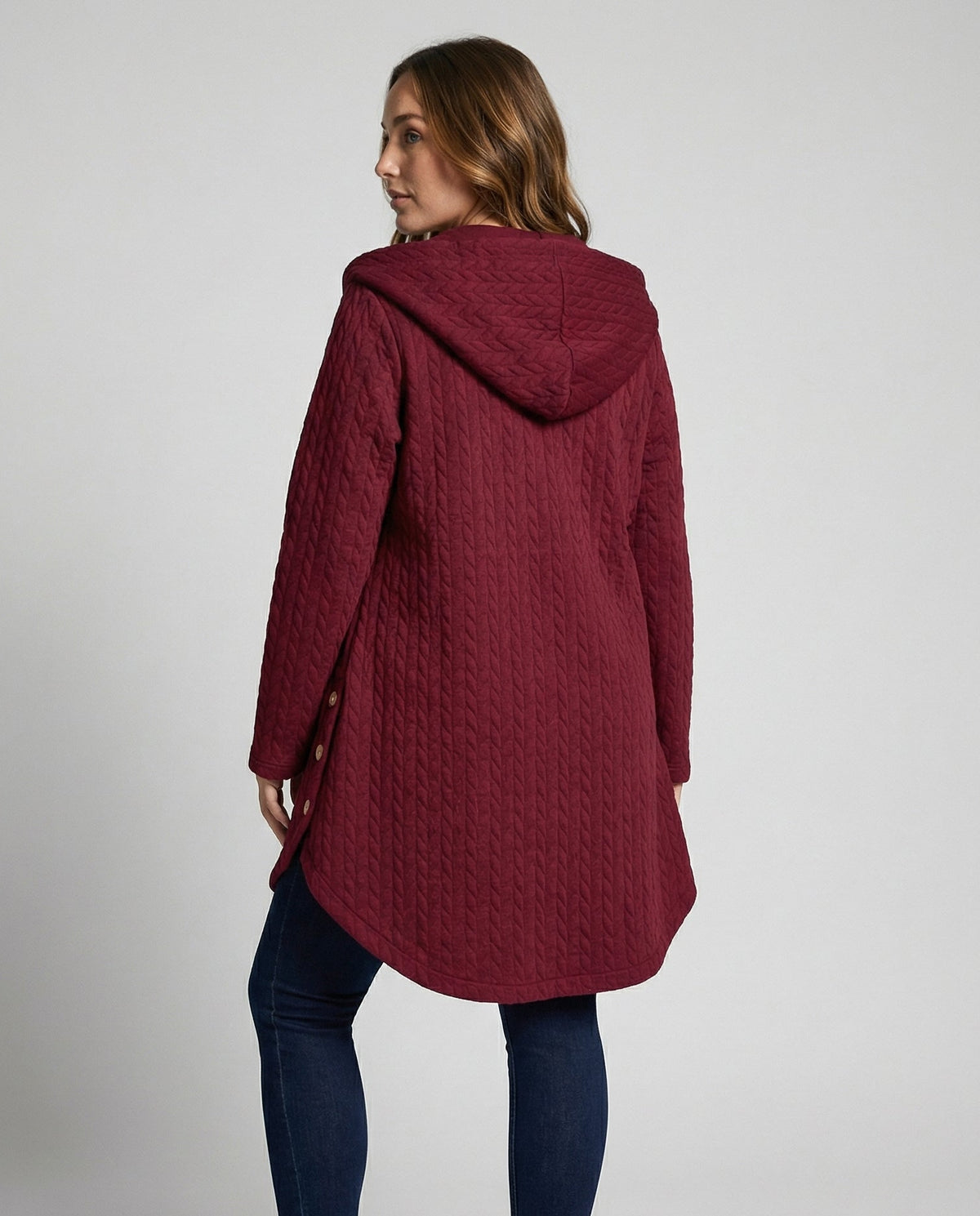 Women's Textured Hooded Winter Jacket