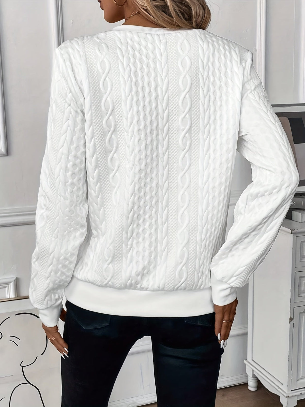 Women's Textured Quarter Zip Sweater