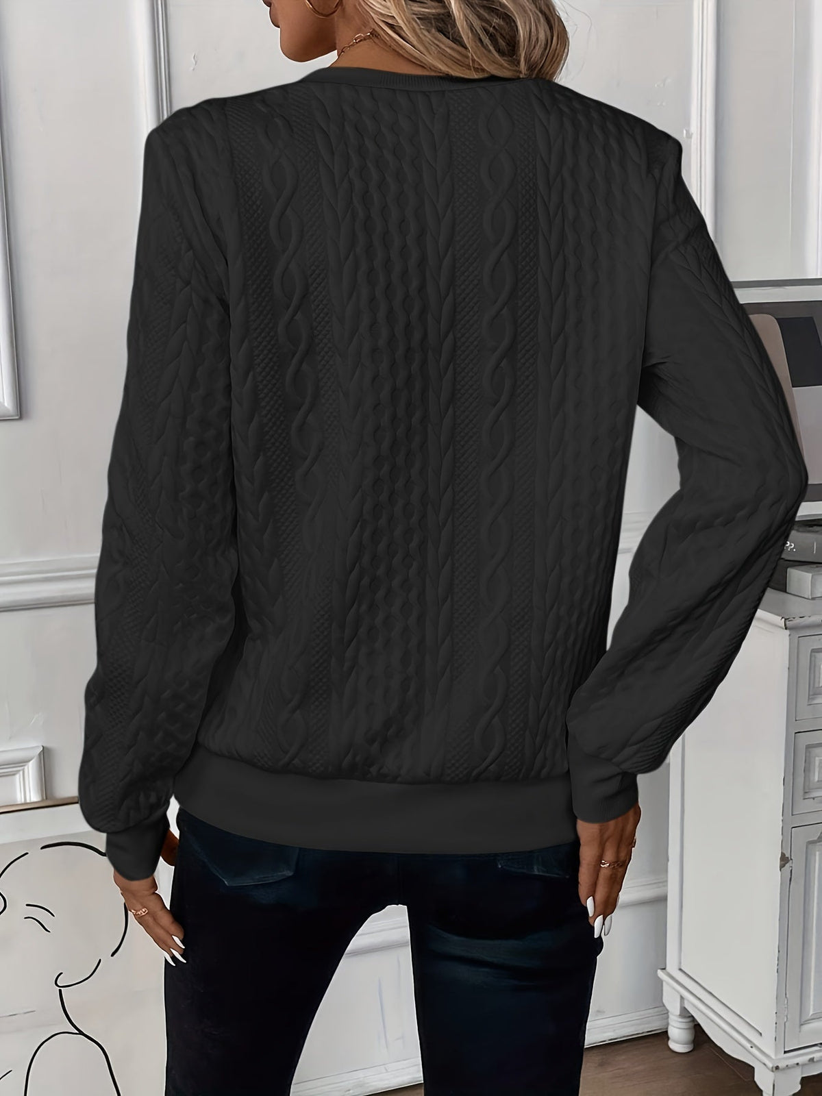 Women's Textured Quarter Zip Sweater