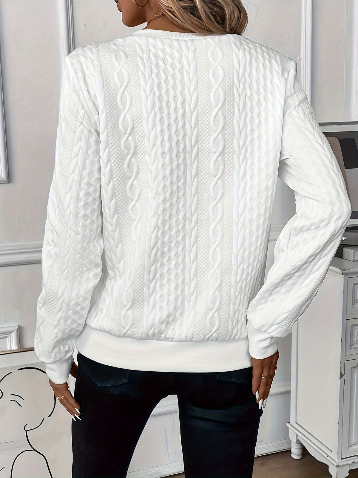 Women's Textured Quarter Zip Sweater
