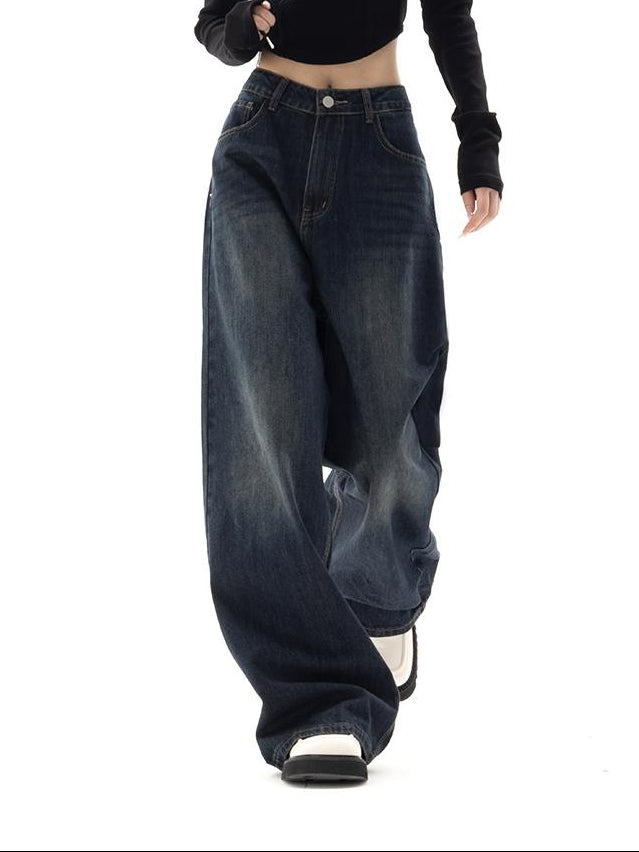 Women's Vintage Wash Baggy Jeans