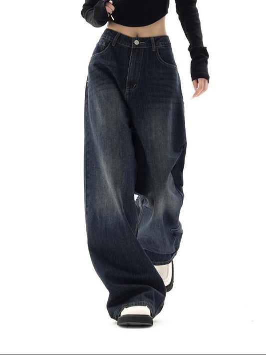 Women's Vintage Wash Baggy Jeans
