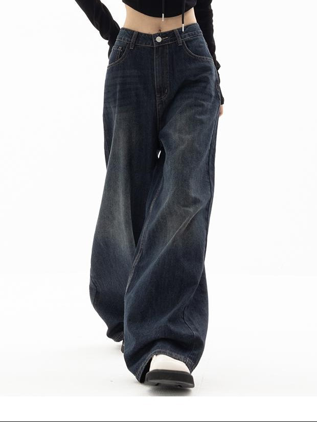 Women's Vintage Wash Baggy Jeans