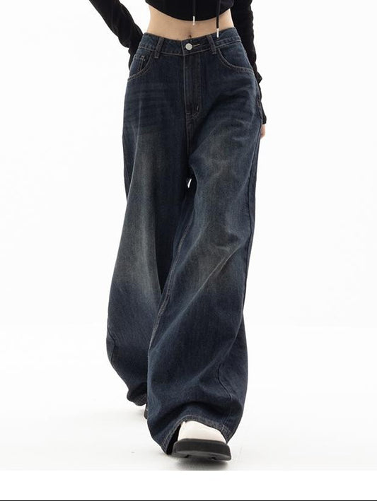 Women's Vintage Wash Baggy Jeans