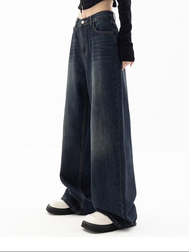 Women's Vintage Wash Baggy Jeans