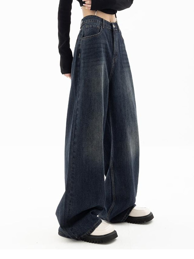 Women's Vintage Wash Baggy Jeans