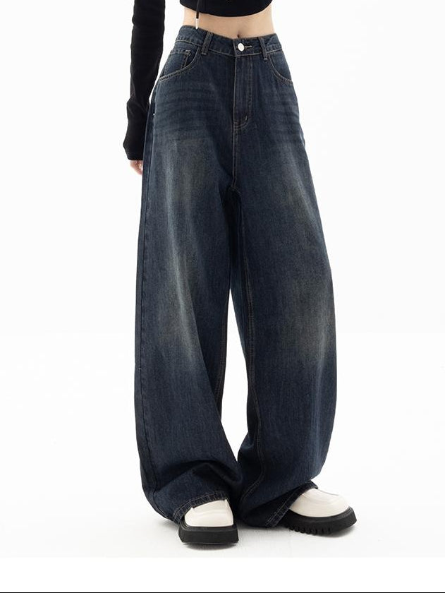 Women's Vintage Wash Baggy Jeans