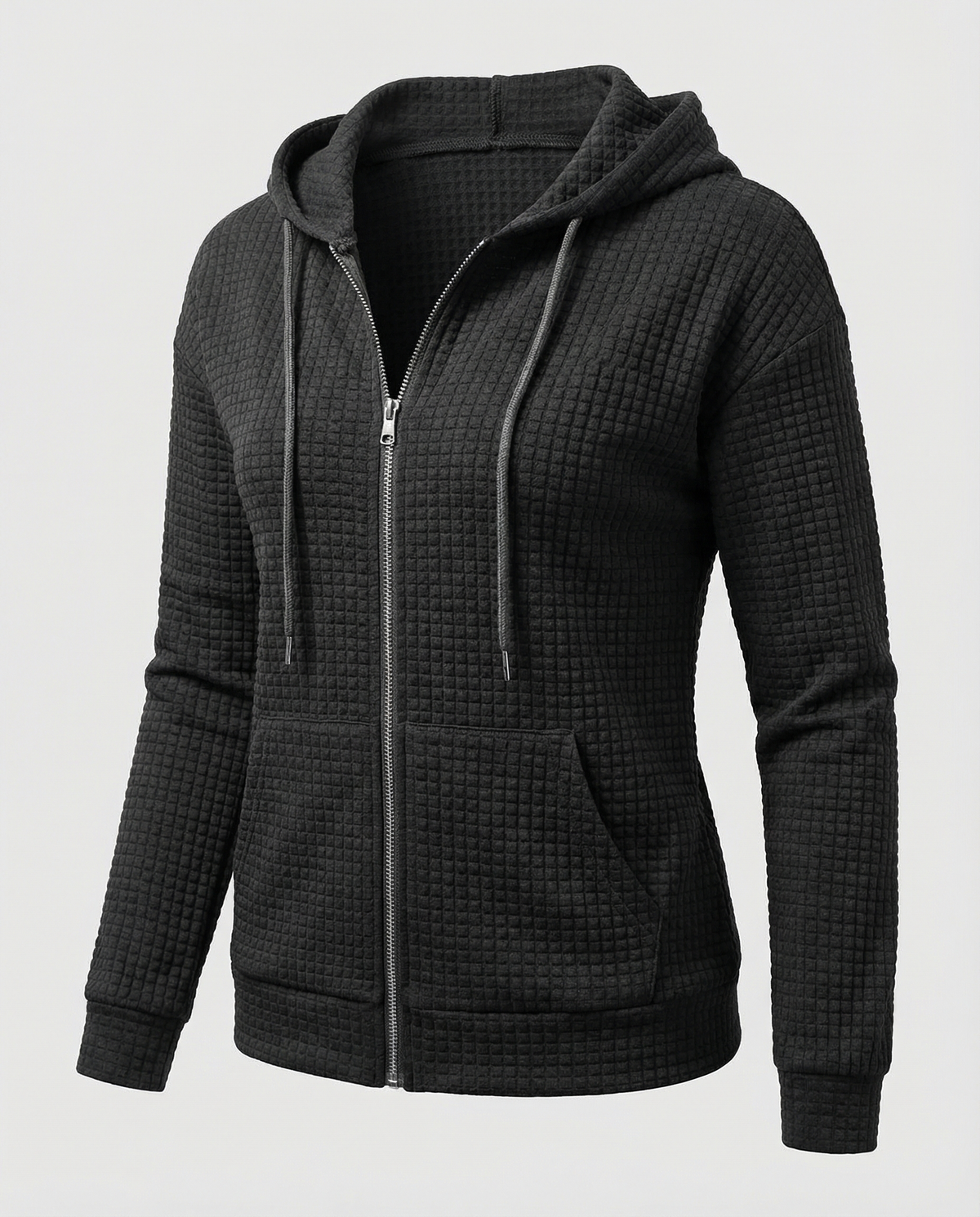Women's Waffle Knit Zip Hoodie