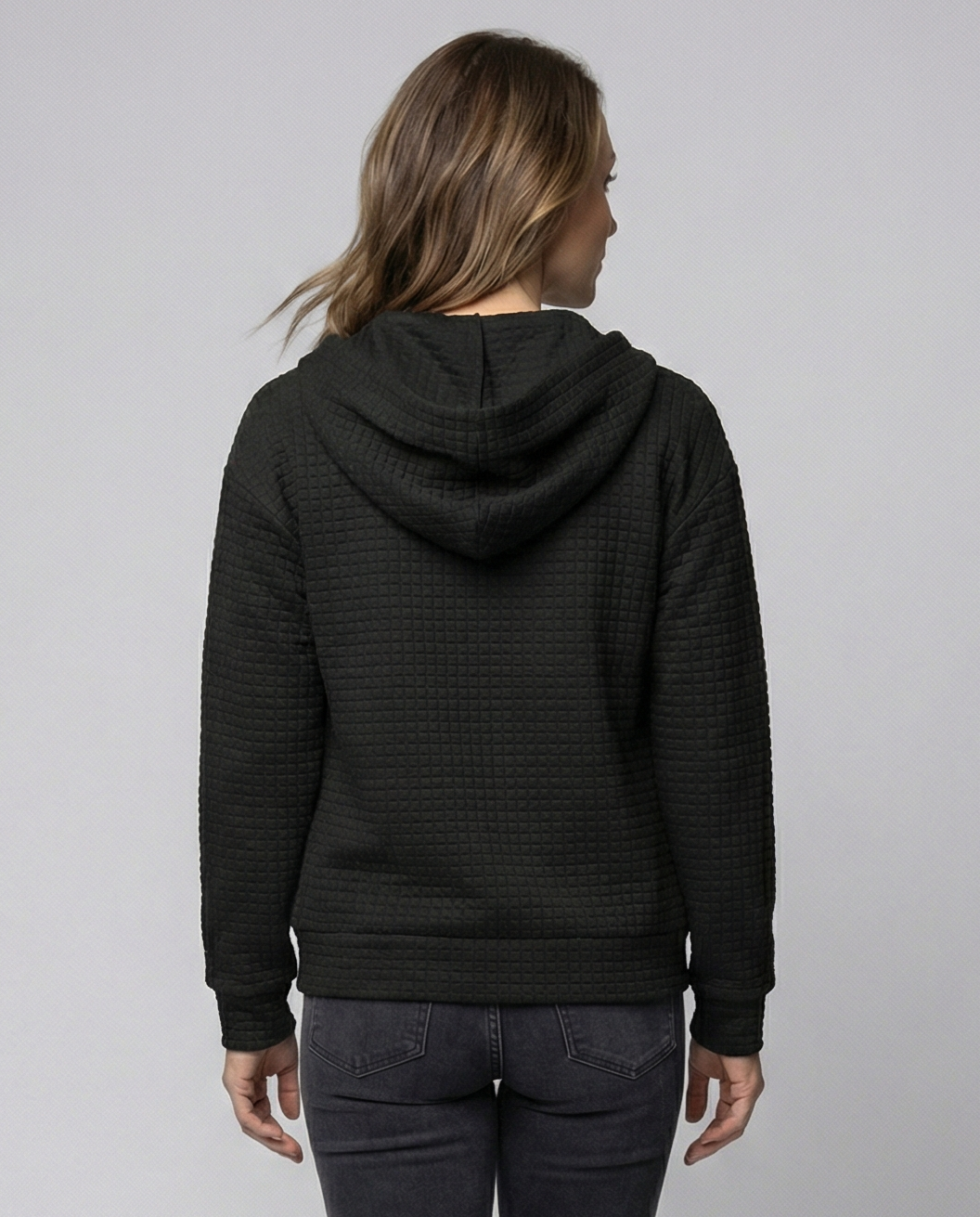 Women's Waffle Knit Zip Hoodie