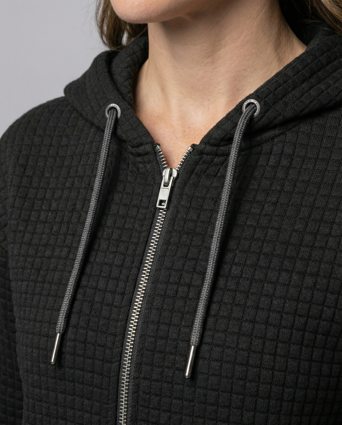 Women's Waffle Knit Zip Hoodie