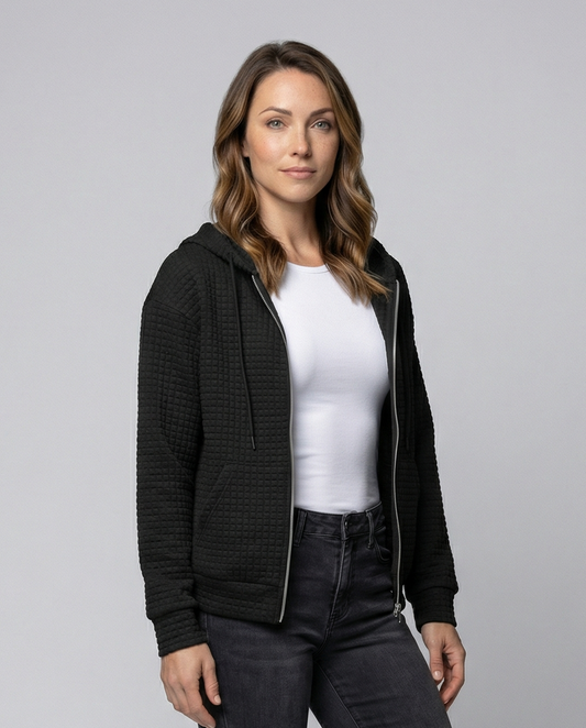 Women's Waffle Zip Hoodie