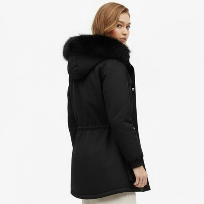Women's Warm Faux Fur Trim Winter Parka