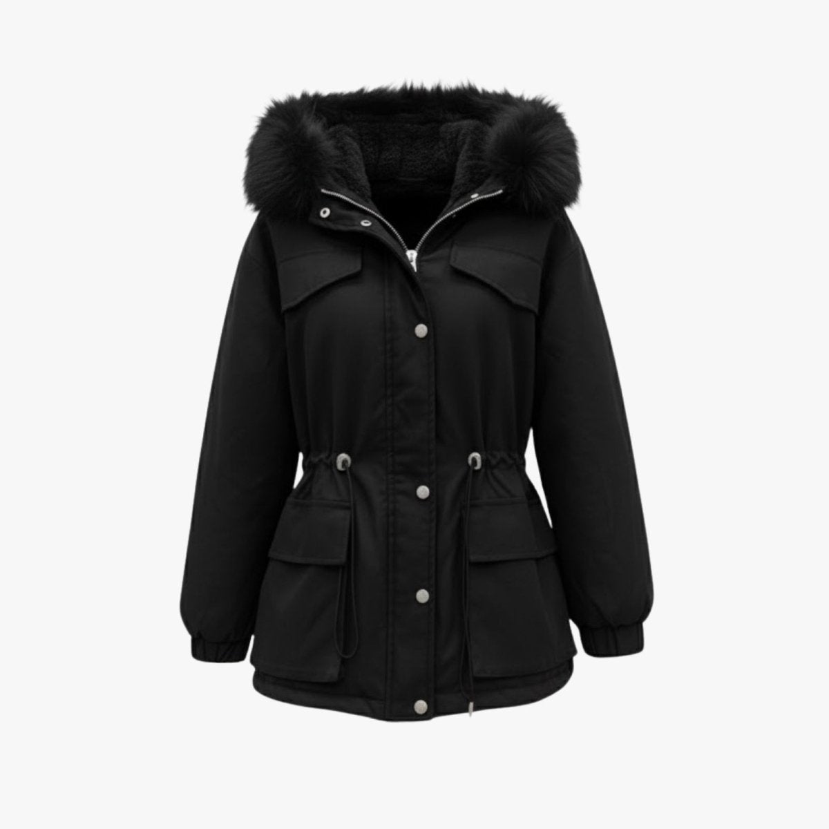 Women's Warm Faux Fur Trim Winter Parka