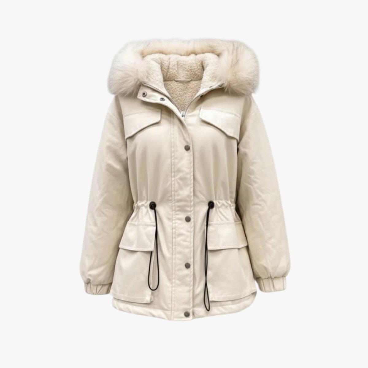 Women's Warm Faux Fur Trim Winter Parka
